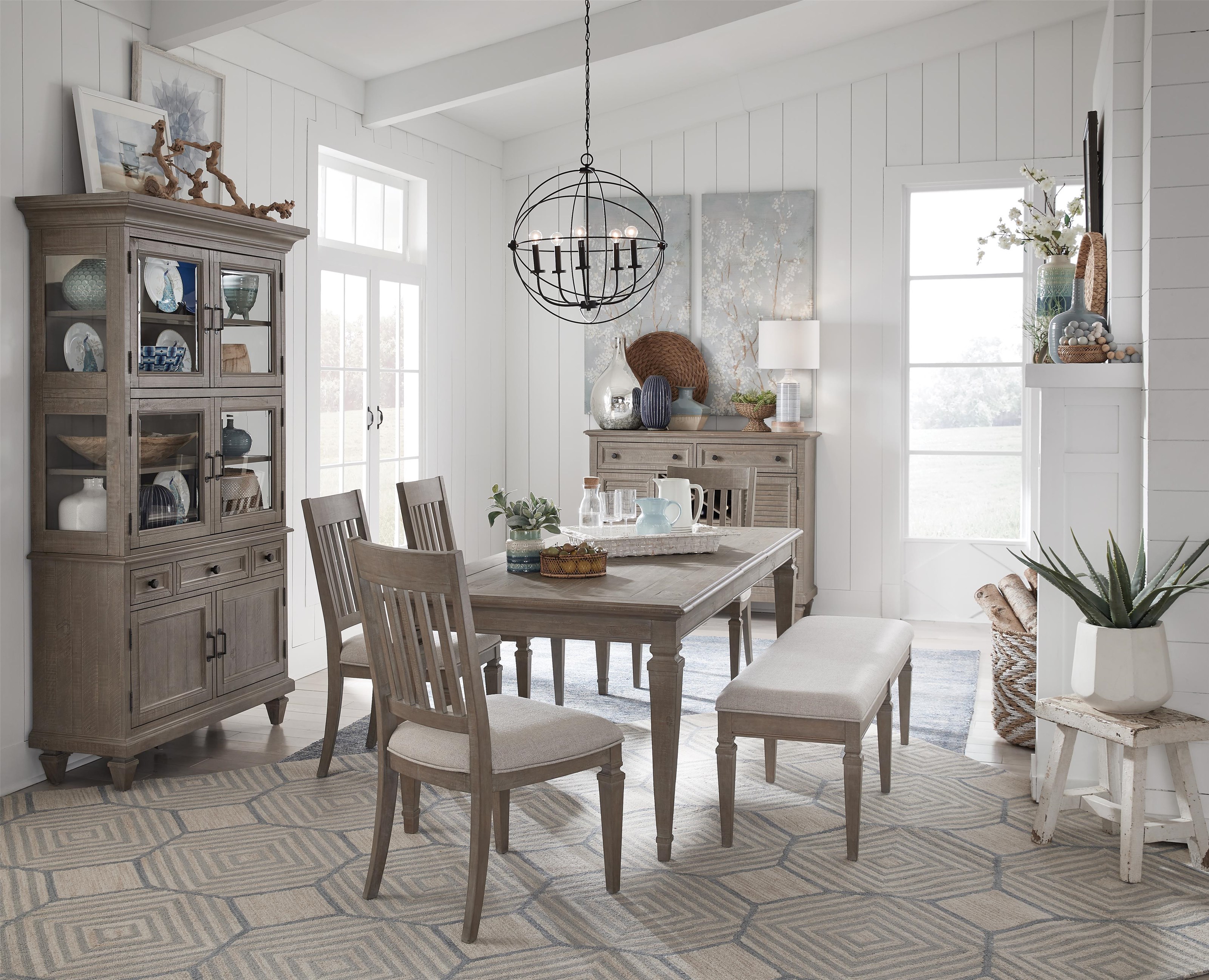 Lancaster table and benches outlet